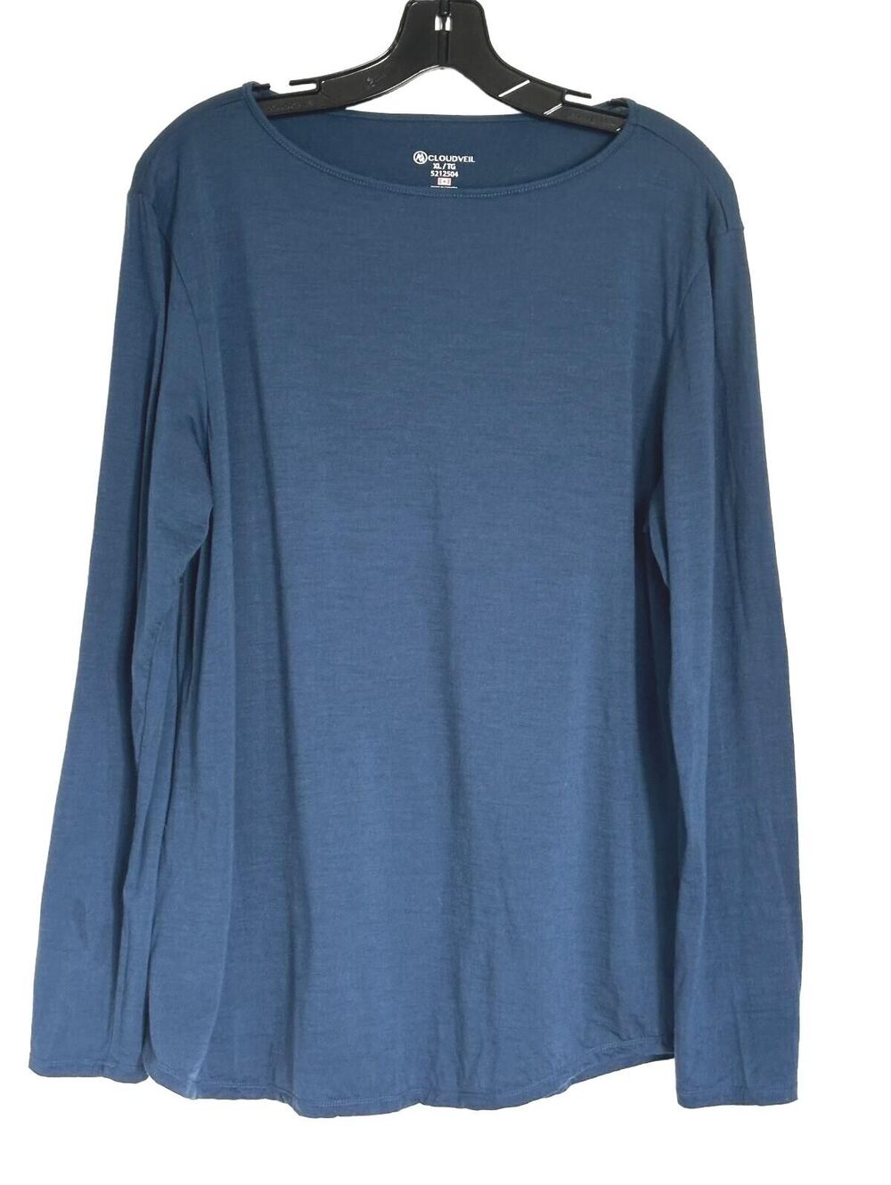 Cloudveil Women's Blue Merino Wool Blend Base Layer Long Sleeve Top - XL